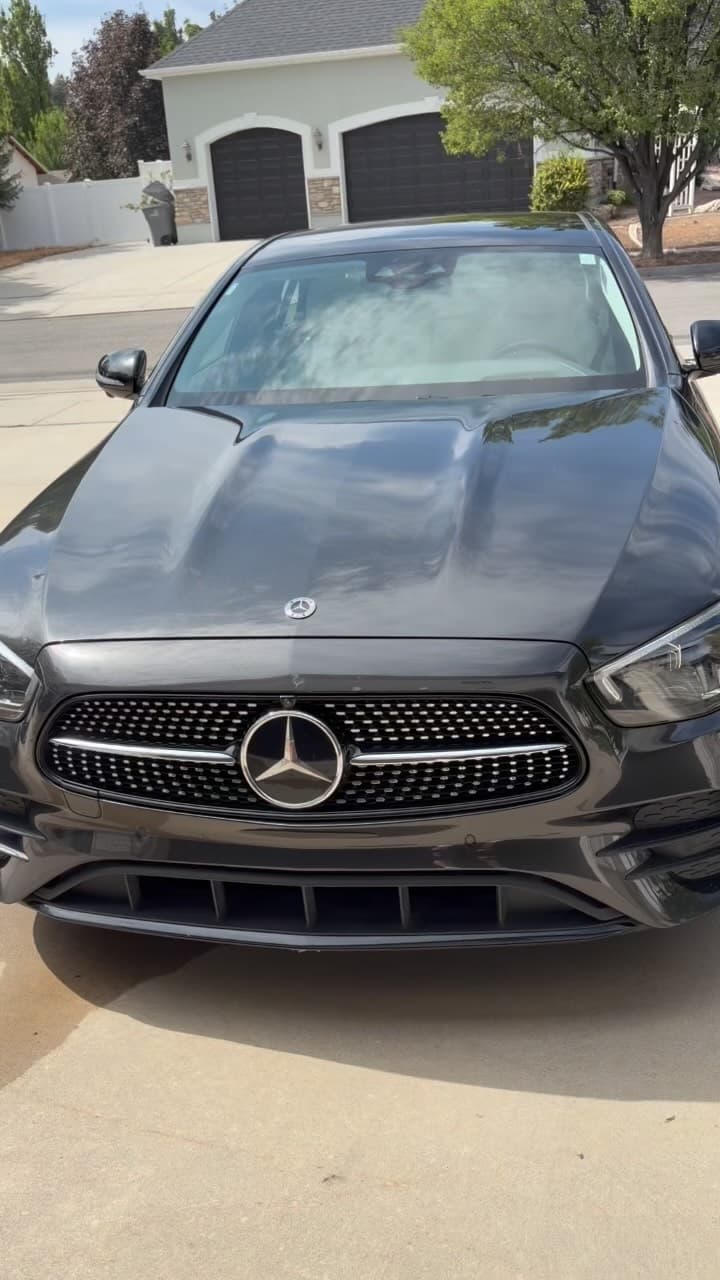 Dark Mercedes with a clean reflective finish after a paid Jordan Valley Detail customer appointment