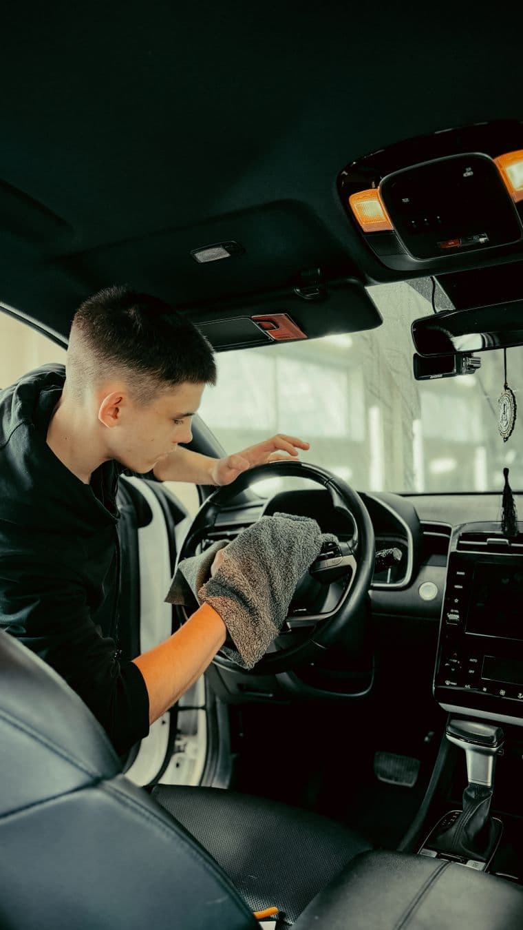 Detailed car interior with clean seats